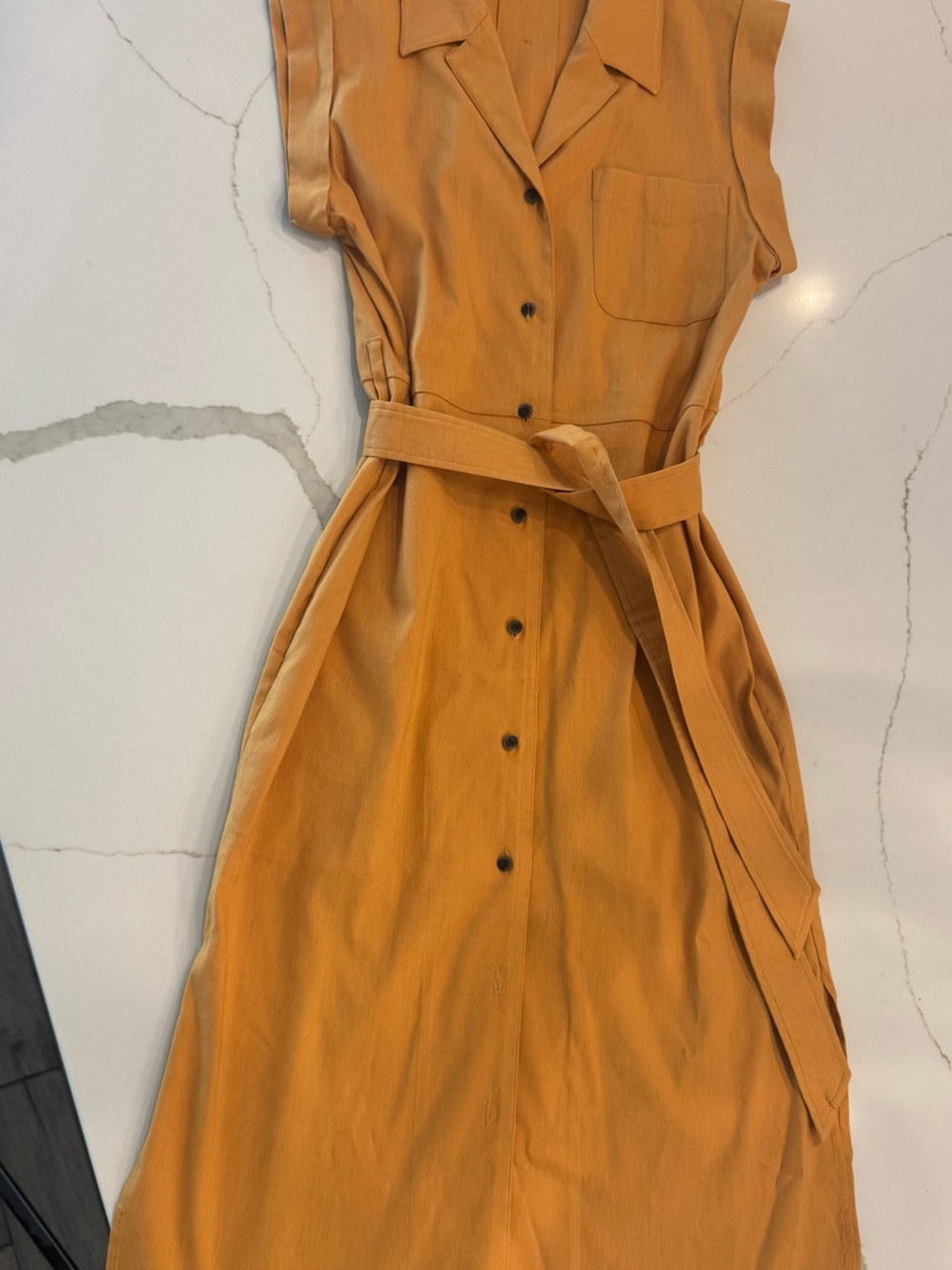 rag & bone Sleeveless Button-Front Midi Dress in Mustard